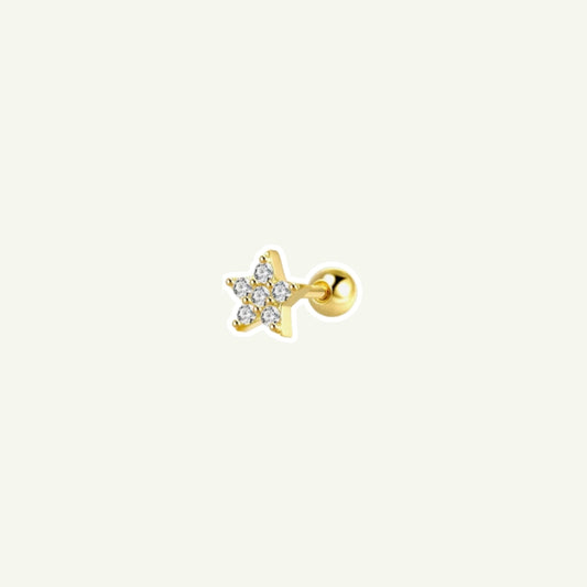 Pave Star Barbell Stud