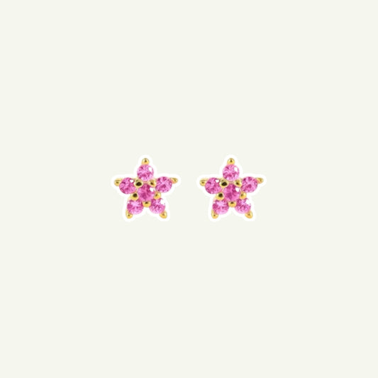 Pink Flower Studs