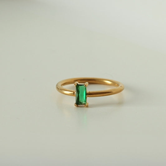 Emerald Baguette Ring