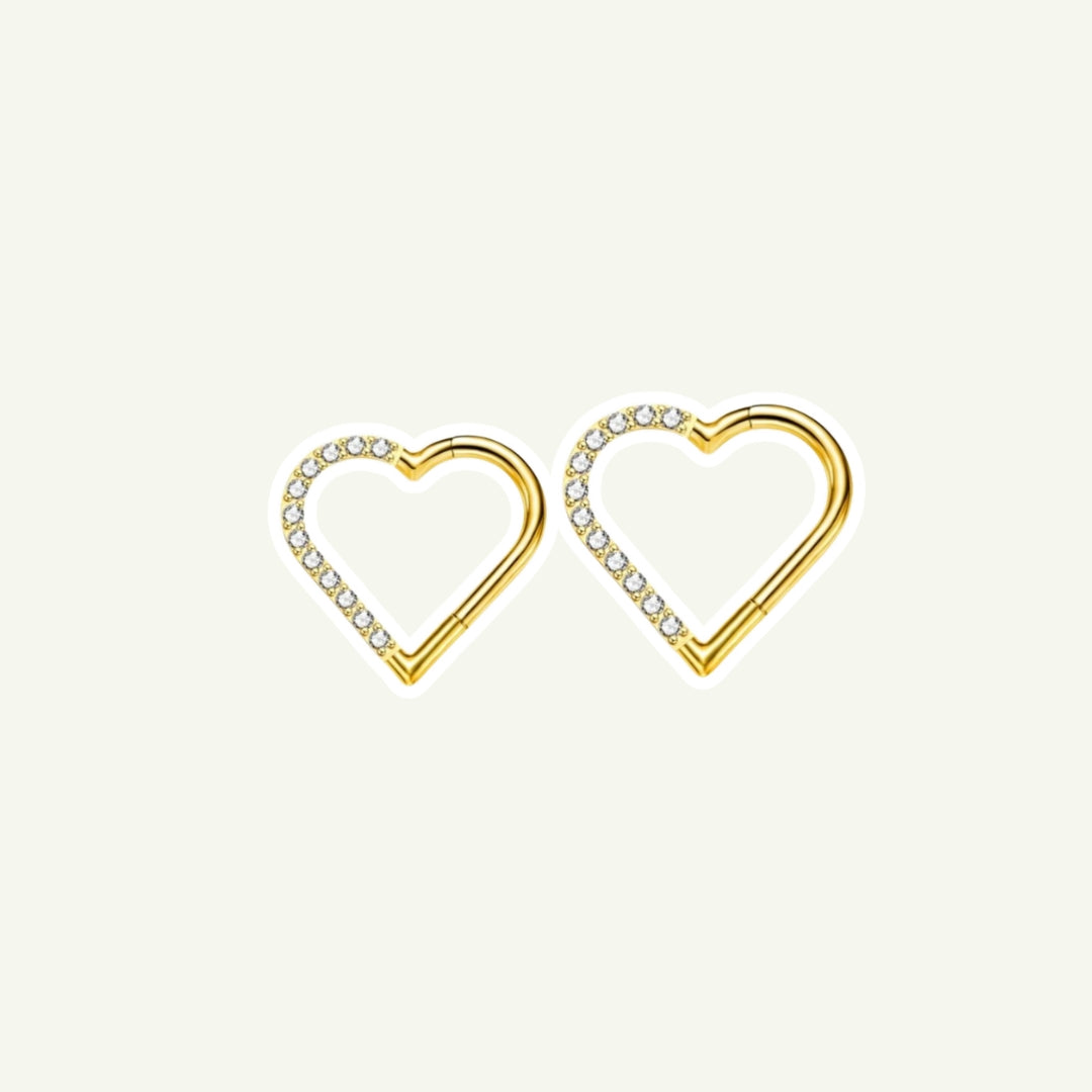 Pave Heart Helix/Daith Clicker Hoop