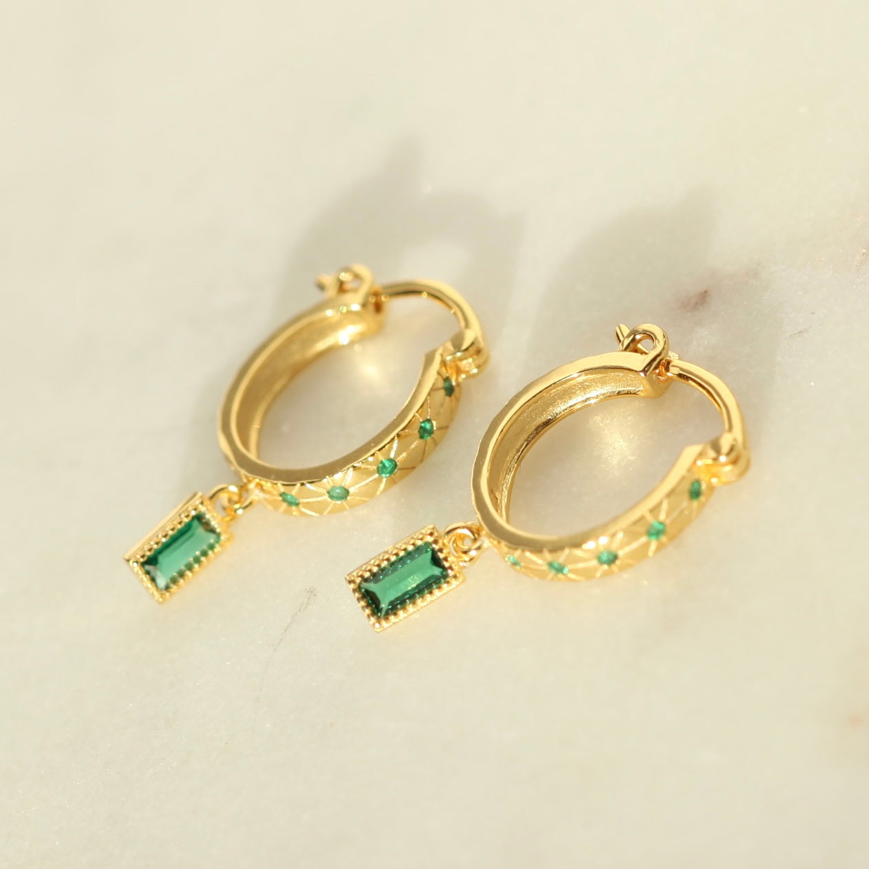 Emerald Gina Hoops