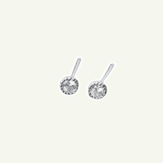 Round cubic Zirconia Studs