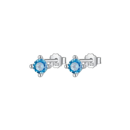 Aqua Cubic Zirconia Studs