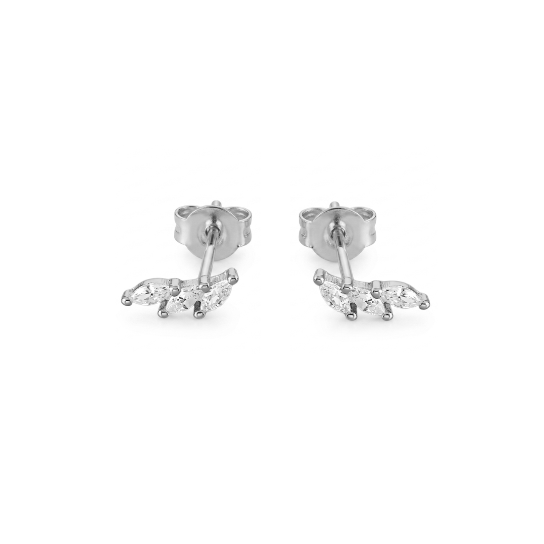 Crystal Leaf Studs