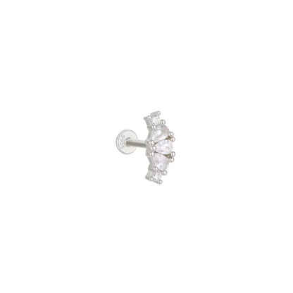 Curved Cluster Flat Back Stud