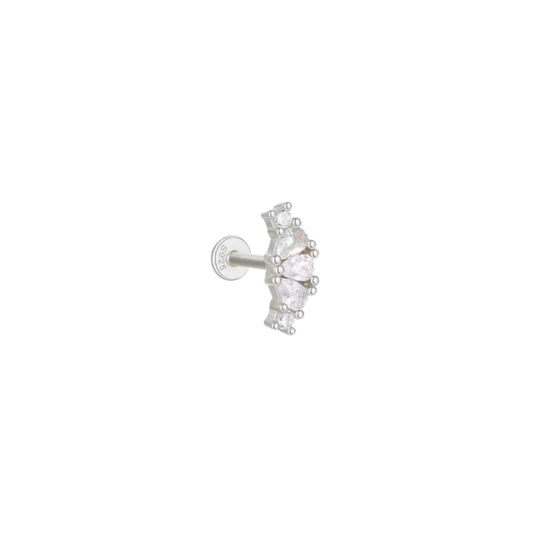 Curved Cluster Flat Back Stud