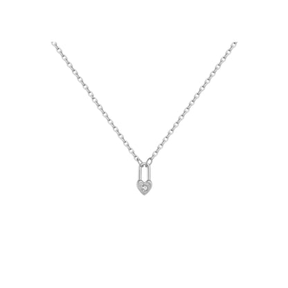 Heart Padlock Charm Necklace
