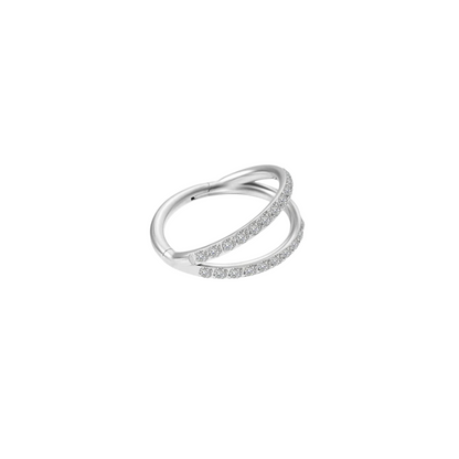 Double Band Pave Conch Hoop