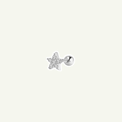 Pave Star Barbell Stud