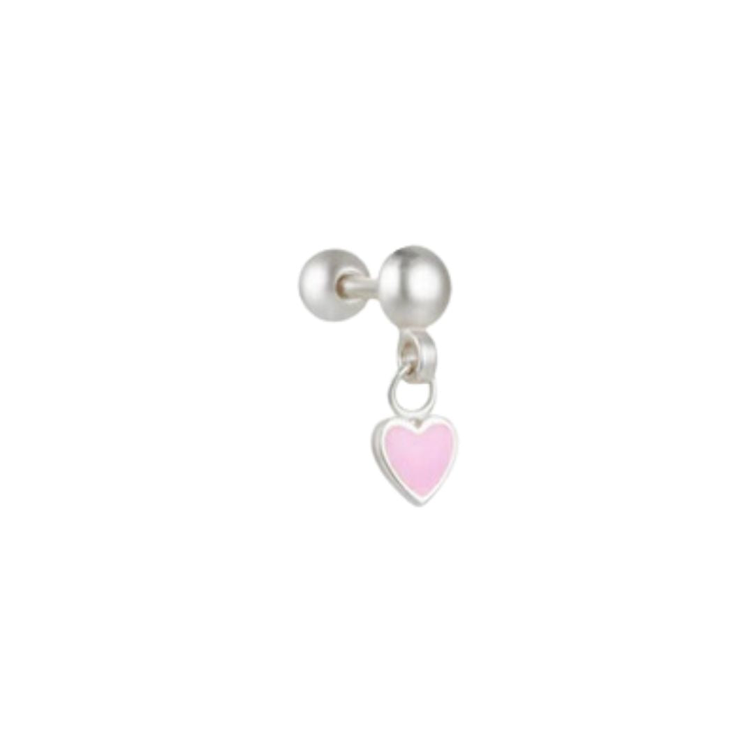 Pink Heart Drop Barbell Stud