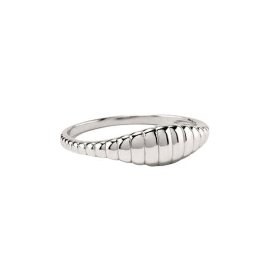 Ribbed Signet Ring