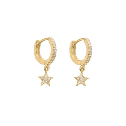 Star Pave Hoops