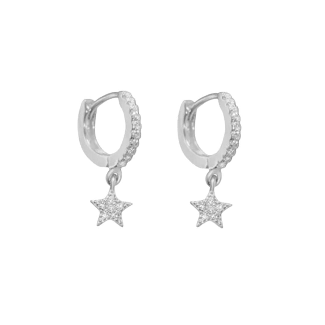 Star Pave Hoops