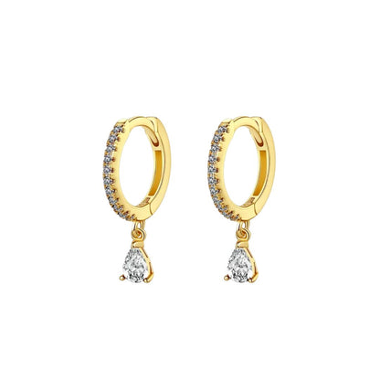 Teardrop Pave Hoops