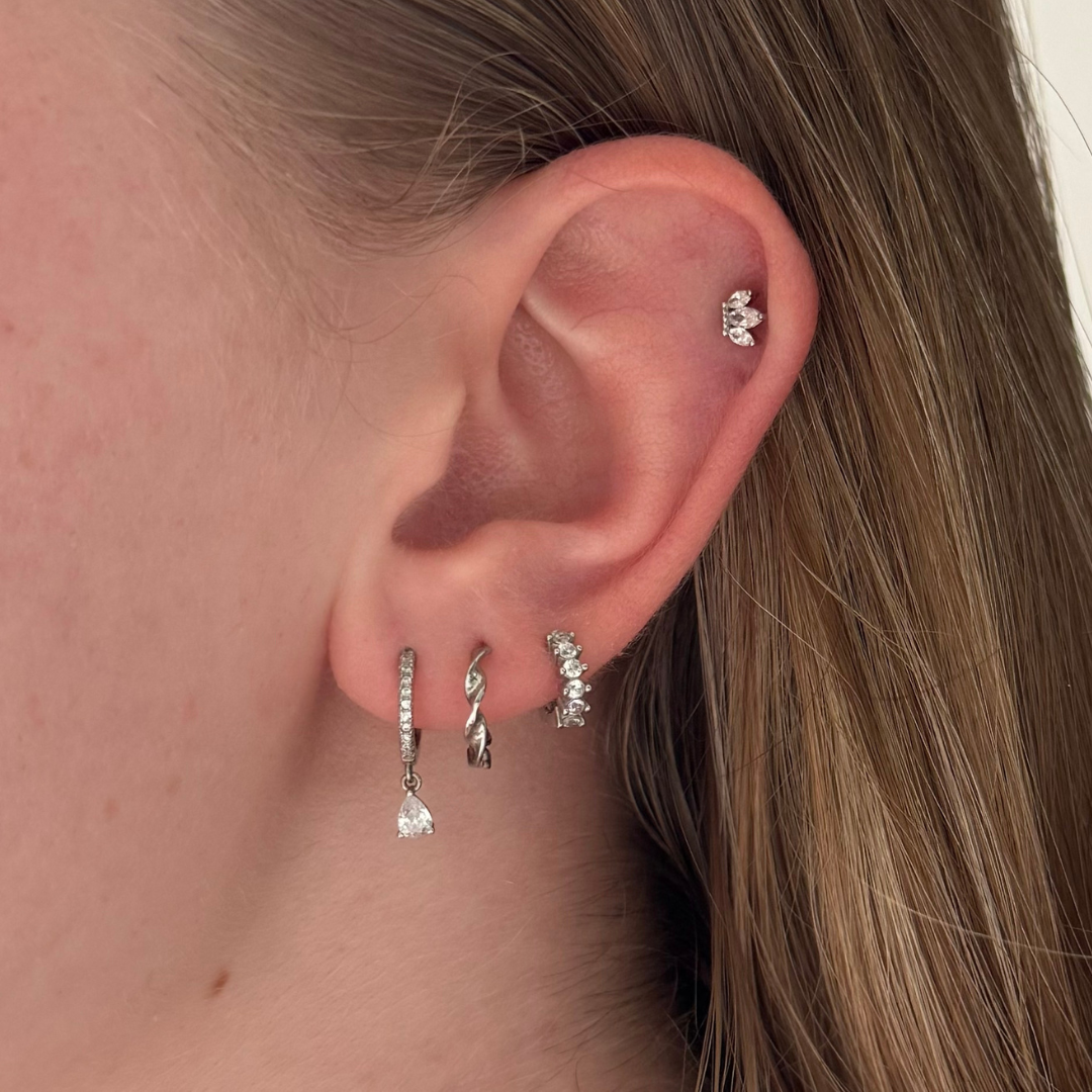 Teardrop Pave Hoops