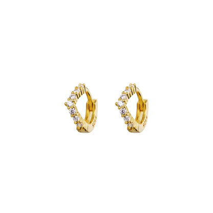 Tiny Pave Wishbone Huggies