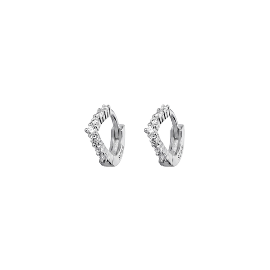 Tiny Pave Wishbone Huggies
