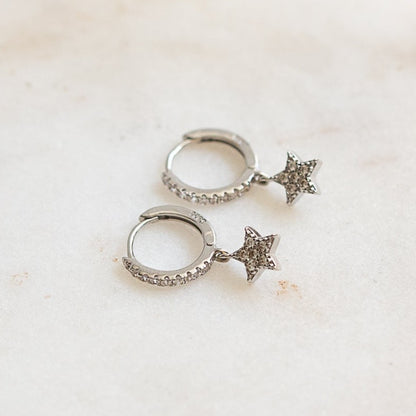 Star Pave Hoops