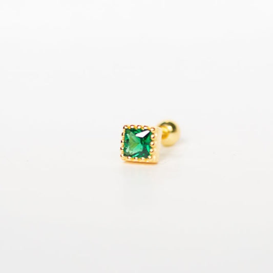 Emerald Square Barbell Stud